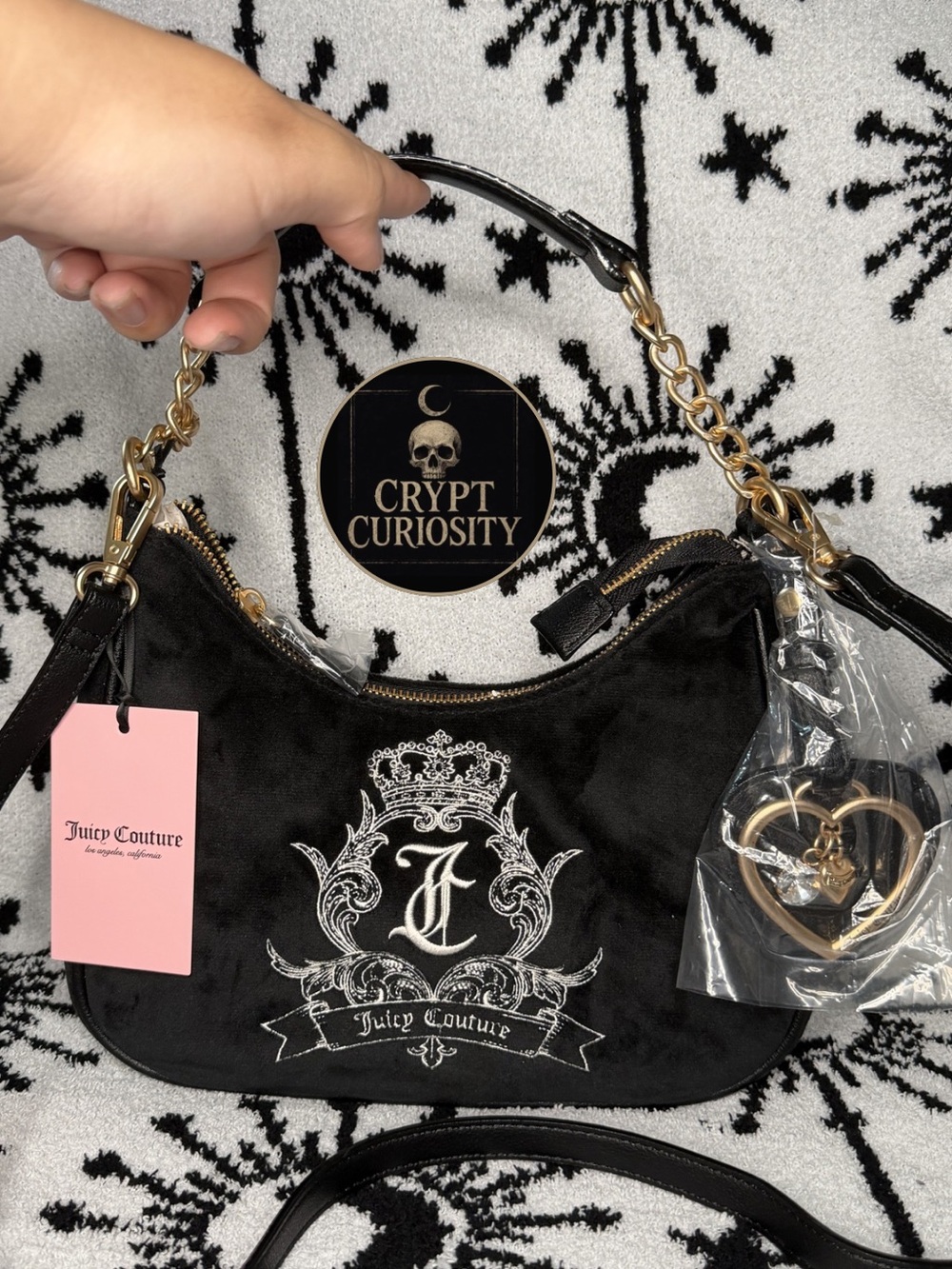 Juicy Couture Need More Juicy Black Hobo Shoulder Bag NWT